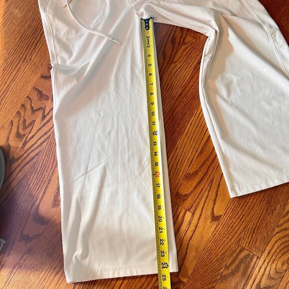 Rachel Zoe Cream White Wide Leg Drawstring Lounge Pants M Pockets Jersey Knit - Picture 10 of 11